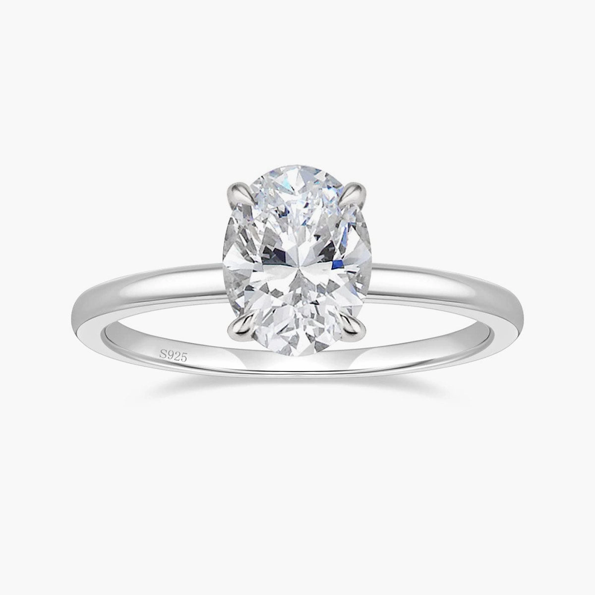 Exclusive Adornment Traditional Decoration 3CT Oval Cut Solitaire Cubic Zirconia Promise Ring