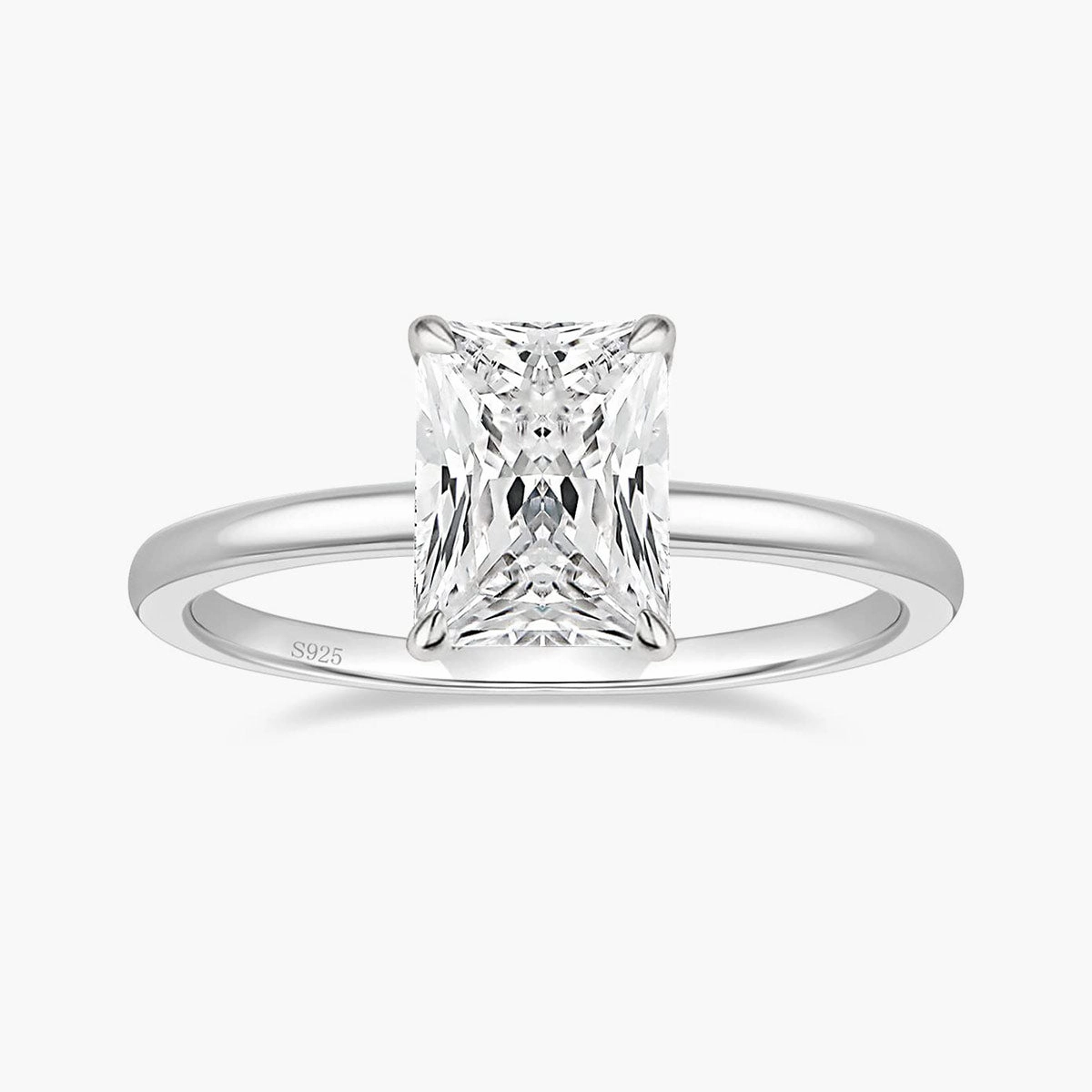 Lightweight Gift gift set 3CT S925 Radiant Cut Cubic Zirconia Engagement Ring