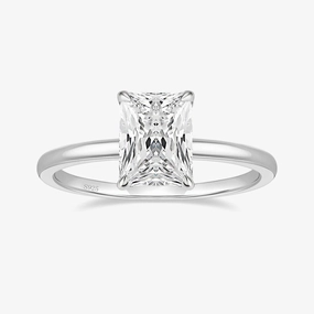 Elegant Object Polished Shine 3CT S925 Radiant Cut Cubic Zirconia Engagement Ring
