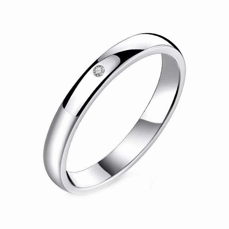 Smart Look 3mm Sterling Silver High Polished Plain Dome Ruby Wedding Ring Band