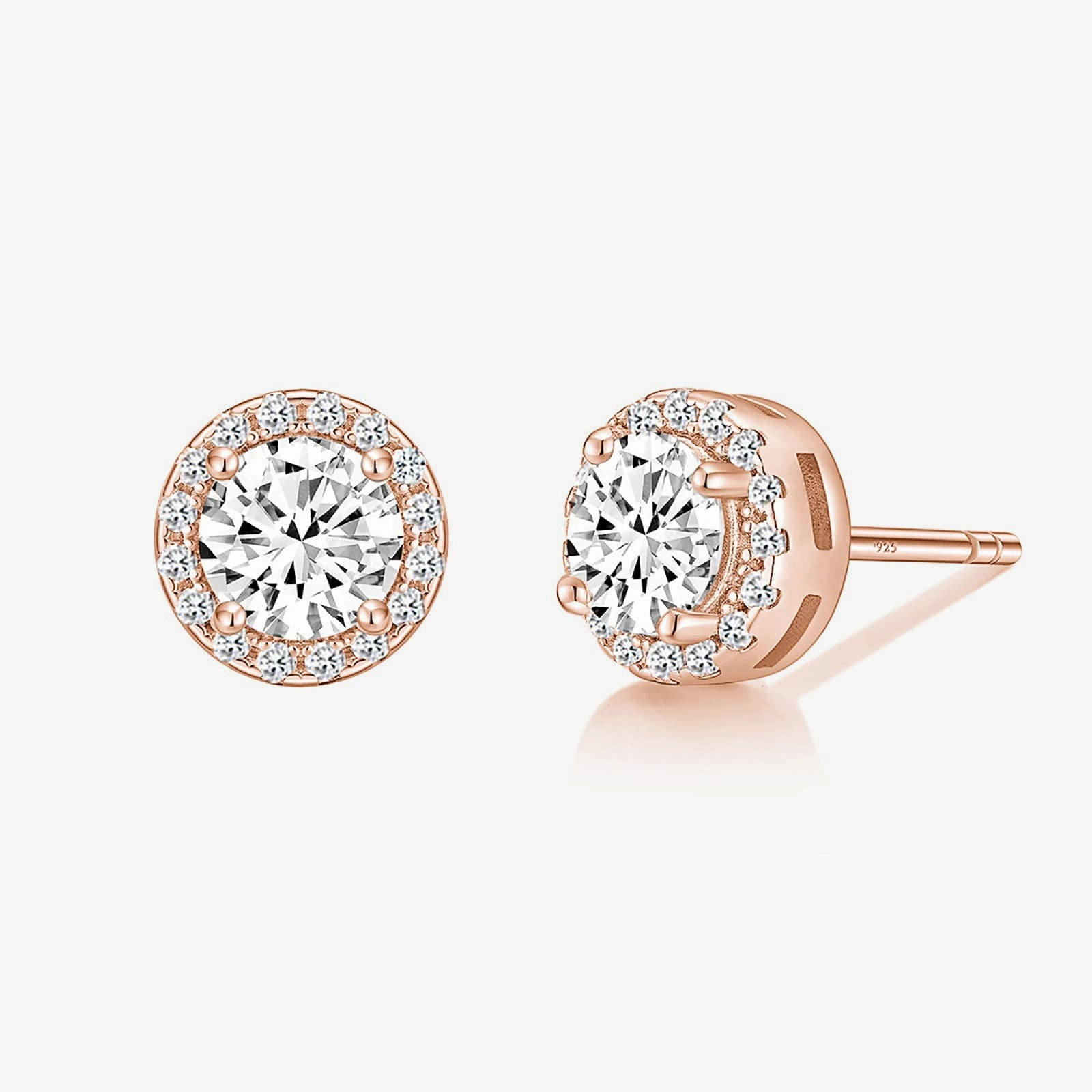 Creative Adornment Stunning Option 925 Sterling Silver Round Cut Solitaire Stud Earrings