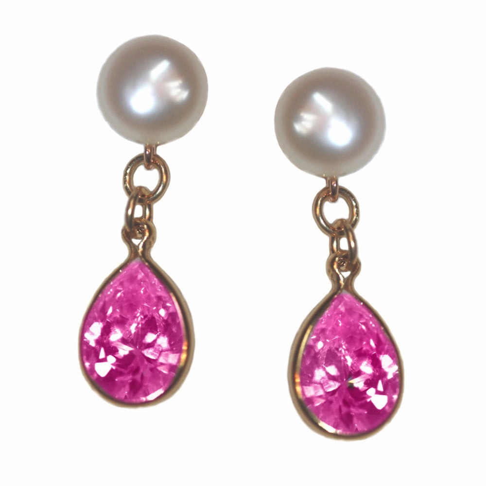 Refined Piece Lightweight Decor A  Grade Cultured Freshwater Pearl Earrings October Cubic Zirconia 14K Gold-Fill