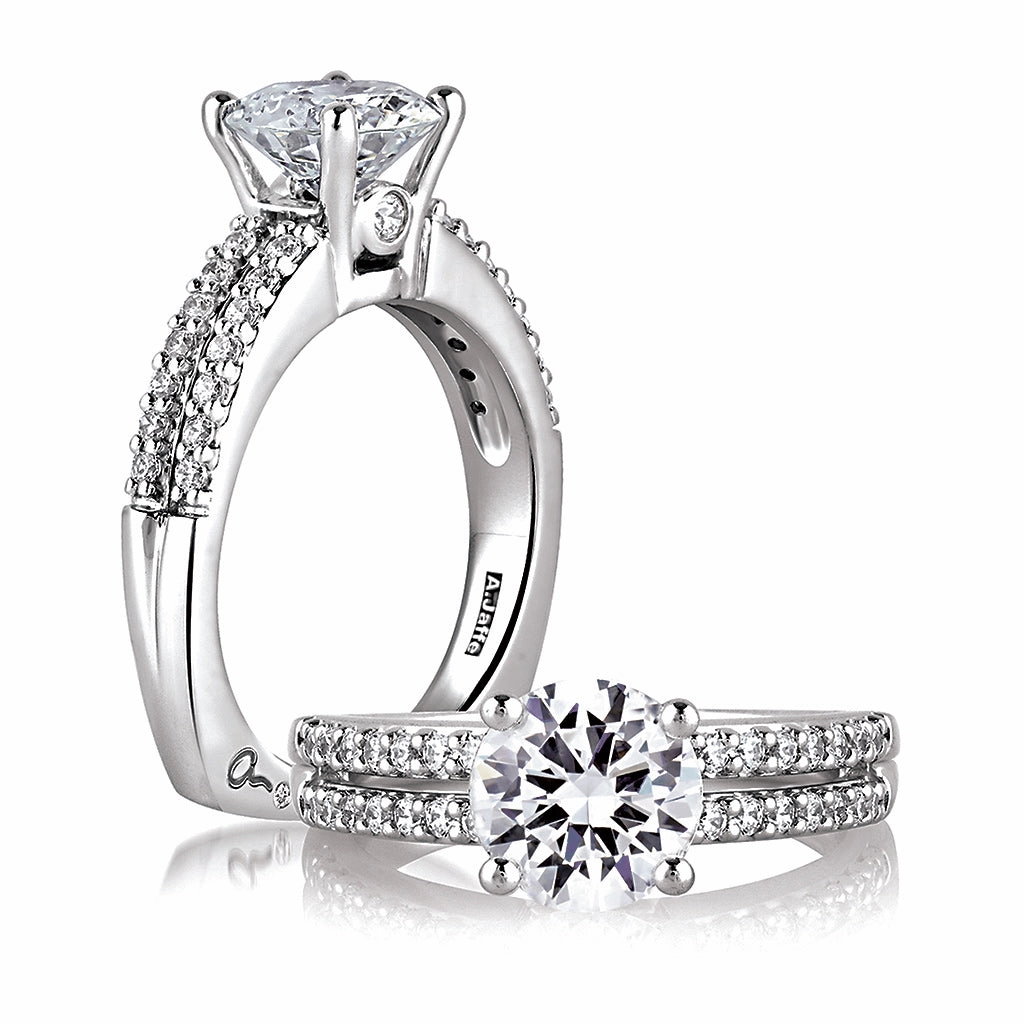 Sophisticated Embellishments A. Jaffe Classics Diamond Engagement Ring Setting in White Gold
