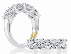 Exquisite Sparkle Elegant Treasures A. JAFFE Diamond Wedding Ring in 14K White Gold (4.00ctw)