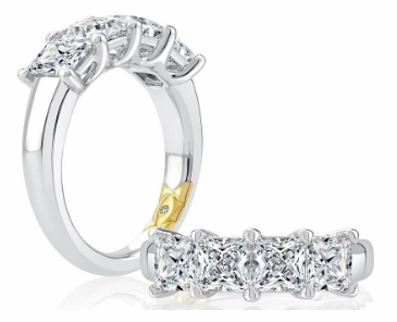 A. JAFFE Diamond Wedding Ring in 14K White Gold (4.00ctw) Luxury Impression Trendy Form