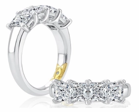 A. JAFFE Diamond Wedding Ring in 14K White Gold (4.00ctw) Luxury Impression Trendy Form