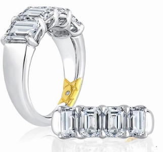 Vogue Touch A. JAFFE Diamond Wedding Ring in 14K White Gold (4.00ctw)