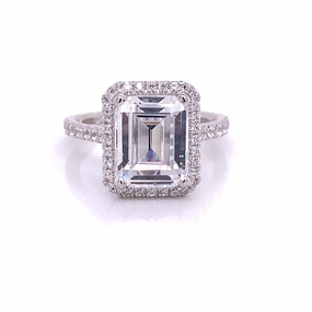 A. JAFFE Emerald Center Diamond Engagement Ring Setting in 14K White Gold (.47ctw) Event Outfit