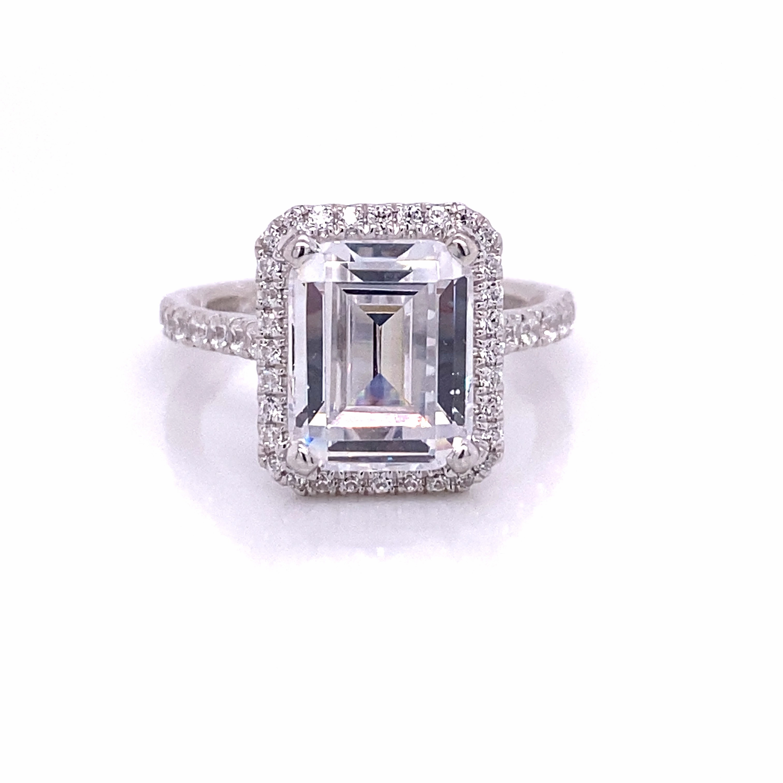 A. JAFFE Emerald Center Diamond Engagement Ring Setting in 14K White Gold (.47ctw) Event Outfit