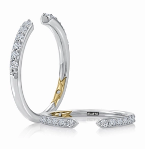 A. JAFFE Half Anniversary Diamond Wedding Ring in 14K White Gold (0.26ctw) Premium Radiance Bold Form