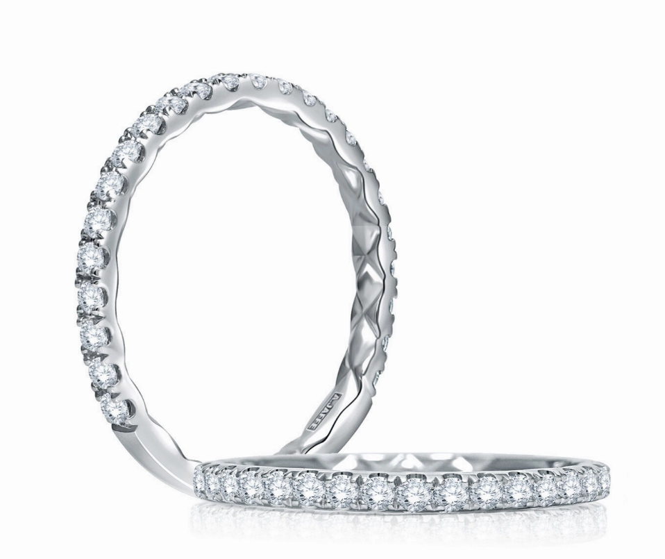 A. JAFFE Half Anniversary Diamond Wedding Ring in 14K White Gold (0.34ctw) Subtle Glamour Glistening Glow