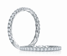 A. JAFFE Half Anniversary Diamond Wedding Ring in 14K White Gold (0.34ctw) Subtle Glamour Glistening Glow
