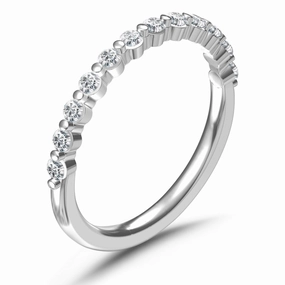 A. JAFFE Half Anniversary Diamond Wedding Ring in 14K White Gold (0.36ctw) Luxe Design