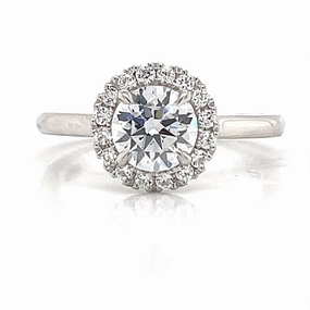 A. Jaffe Halo Diamond Engagement Ring Setting in White Gold Fashion Accessories