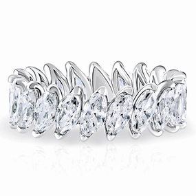 Minimal Edge Vibrant Jewelry Design A. Jaffe Marquise Diamond Eternity Ring in White Gold