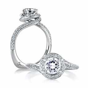 Distinct Detail Precious Appeal A. Jaffe Metropolitan Diamond Engagement Ring Setting in White Gold