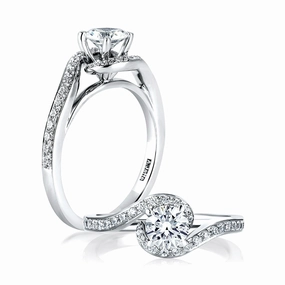 A. Jaffe Metropolitan Diamond Engagement Ring Setting in White Gold Crafted Accent Glamorous Edge