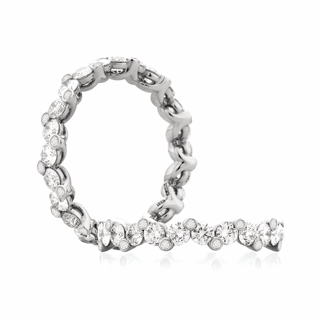 Premium Finish Bright Touch A. Jaffe Metropolitan Eternity Diamond Wedding Band in White Gold