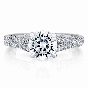 Quick Spark Glossy Detail A. Jaffe Modern Royal Engagement Ring Setting in White Gold