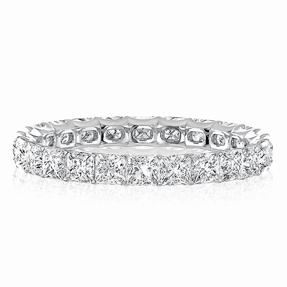 Trend Forward Luxury Outfit A. Jaffe Princess Diamond Eternity Ring in White Gold