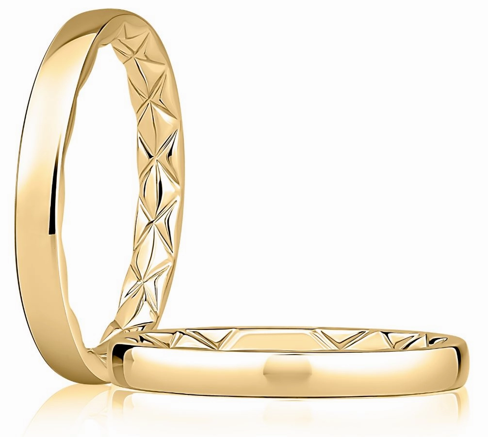 Anniversary Present A. JAFFE Quilted Anniversary/Eternity 2.5mm Wedding Ring in 14K Yellow Gold