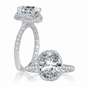 A. Jaffe Quilted Diamond Engagement Ring Setting in White Gold Cocktail Hour
