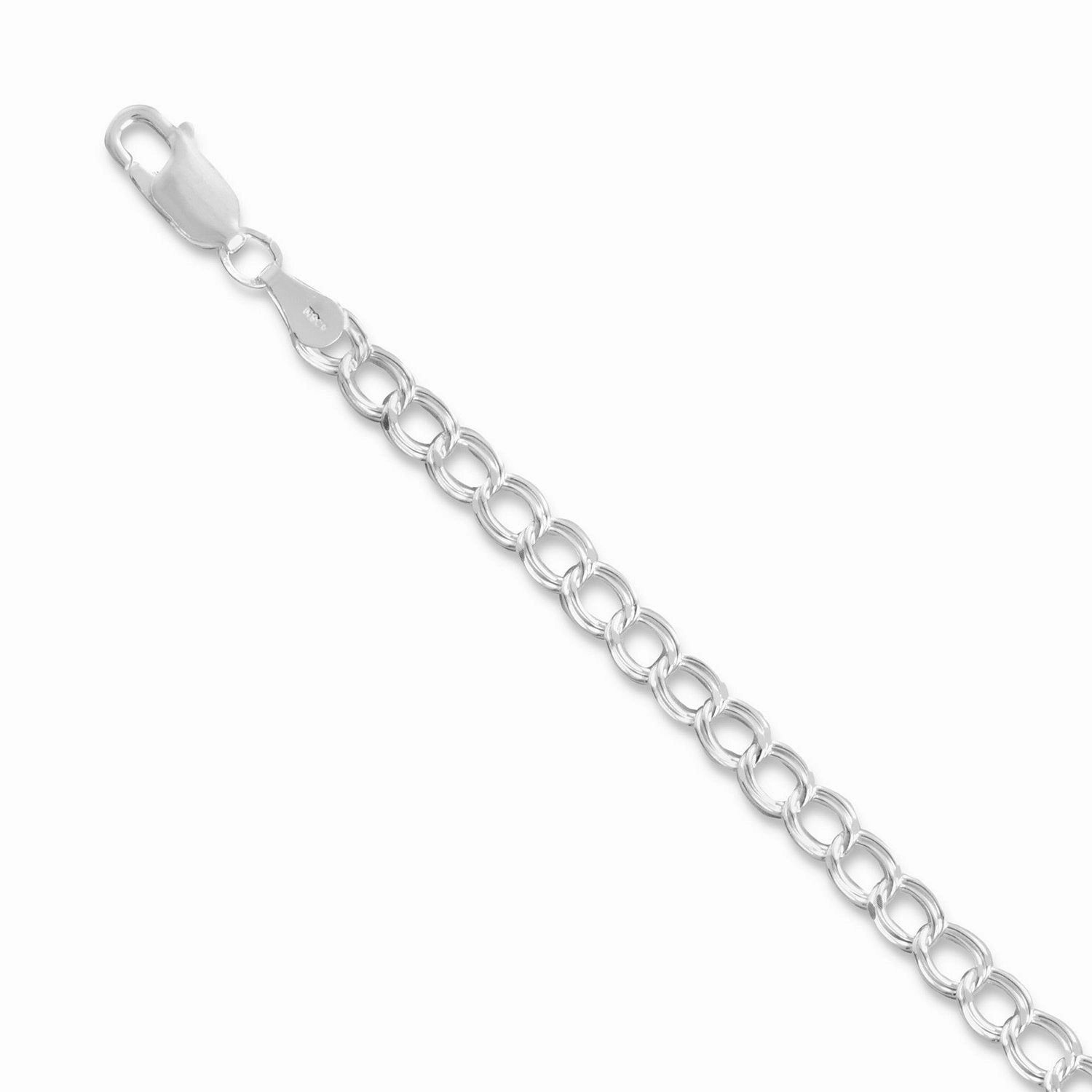 All-Inclusive Composites Borderless Mixes Double Link Bracelet Diamond-cut 4.5mm Sterling Silver - Made in the USA