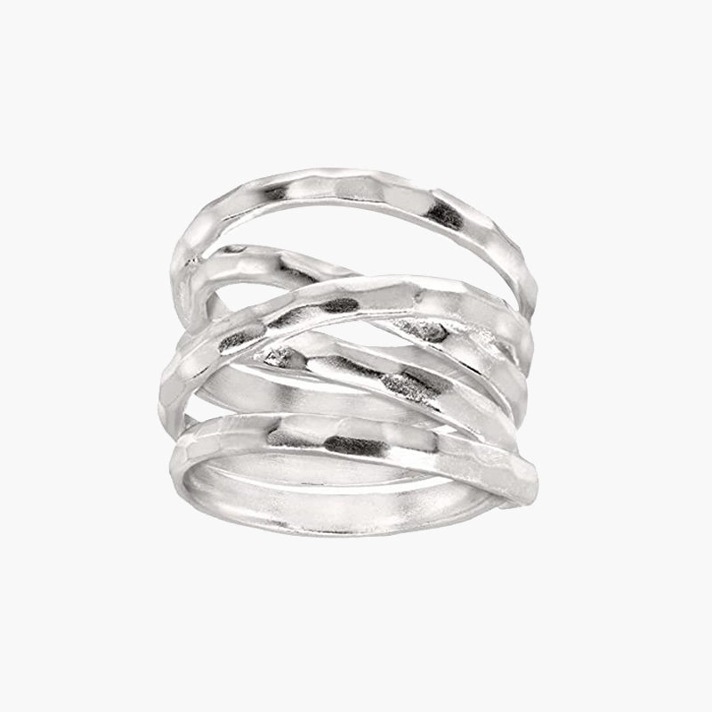 'Wrapped Up' Woven Overlapping Textured Band Ring Graceful Edge Brilliant Accessory