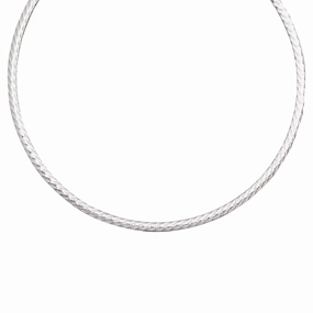 Omega Necklace with Reversible Two-Finish Rhodium on Sterling Silver-Nontarnish Elegant adornment Fantastic Adornment