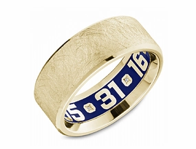 Carlex Textured Wedding Ring in 14K Yellow Gold (0.02ctw) Chic Pulse