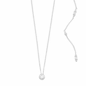 Everyday Accessory Long Back Drop Necklace with Cubic Zirconia and Crystals Sterling Silver