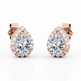 Antique Double Prong 0.85 CT TDW Teardrop Shape Diamond Micro Pave Stud Earrings for Her in White Gold Exquisite Essential