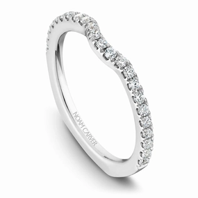 Noam Carver Contour Diamond Wedding Band in White Gold Glistening Look