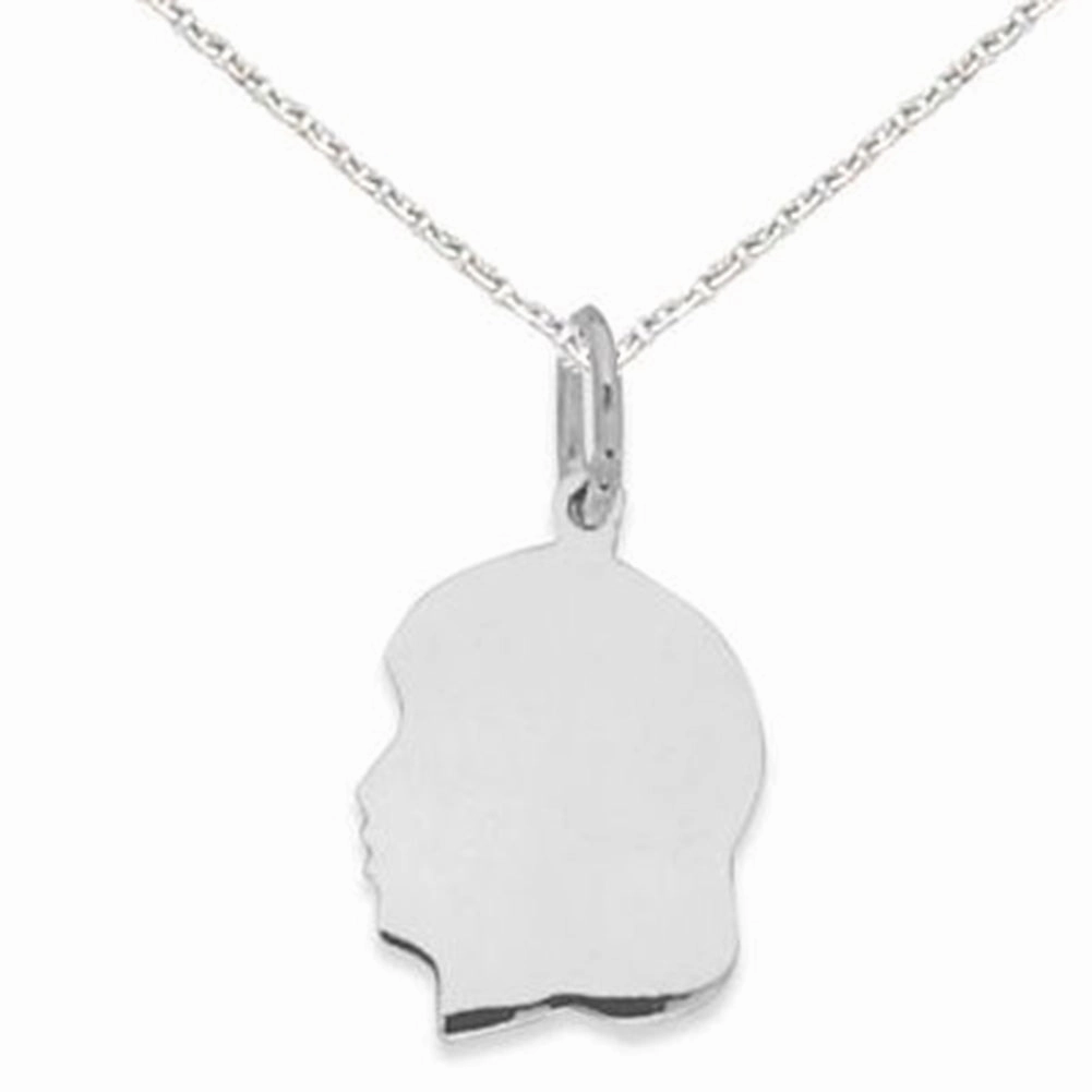 Girl Silhouette Necklace Sterling Silver, Chain Included Engagement Surprise
