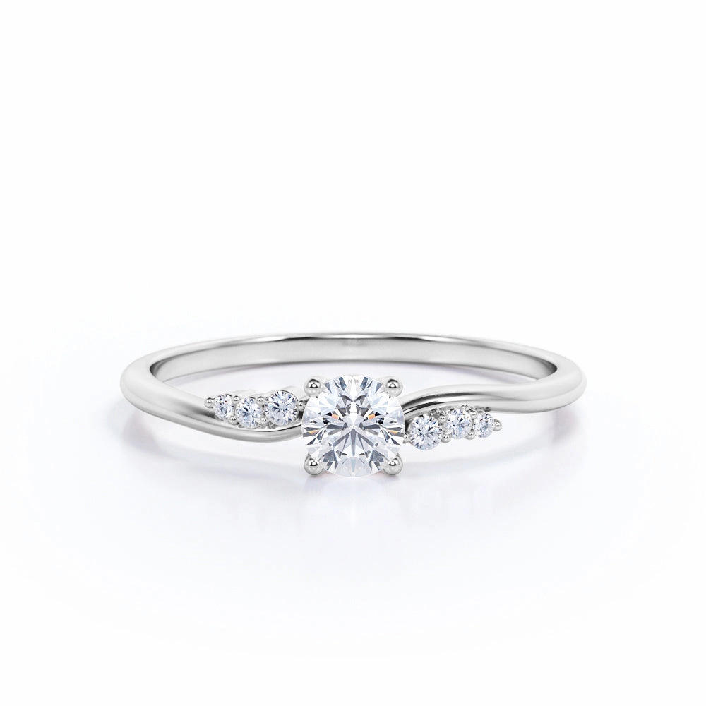 All Around Seven Stone 0.5 Ct Round Cut Diamond Engagement Ring