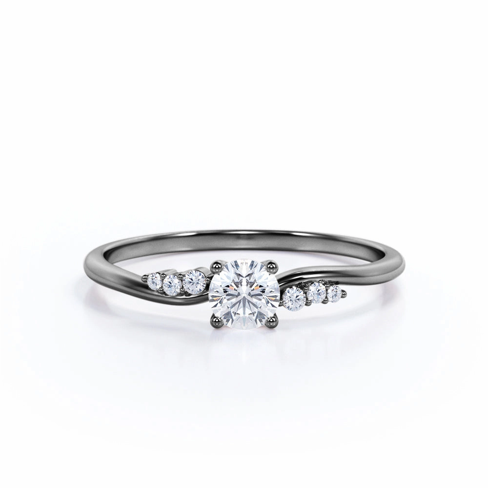 Seven Stone 0.5 Ct Round Cut Diamond Engagement Ring Event Gift Branded Expression