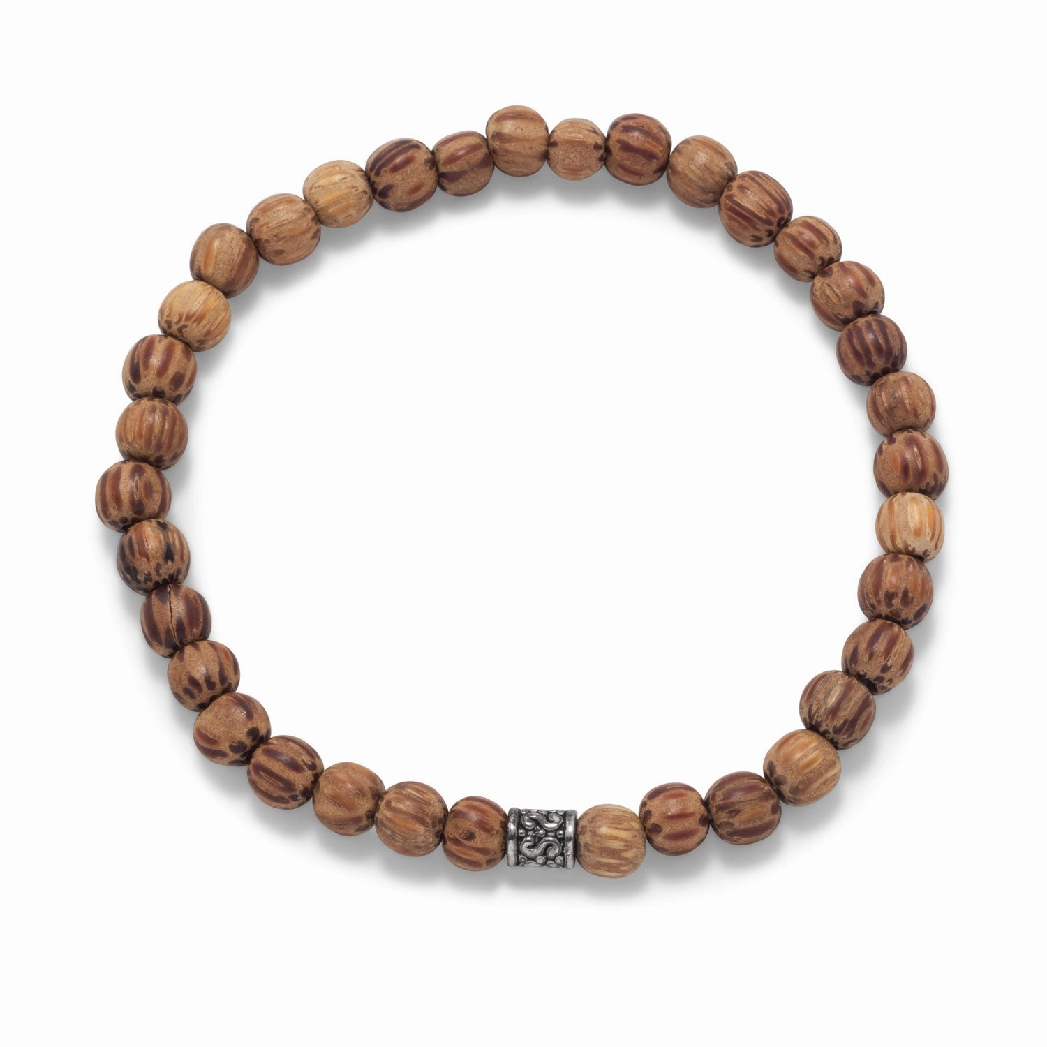 AzureBella Jewelry Palmwood Wood Bead Stretch Bracelet with 6.5mm Beads Mens Womens Positive Fusions