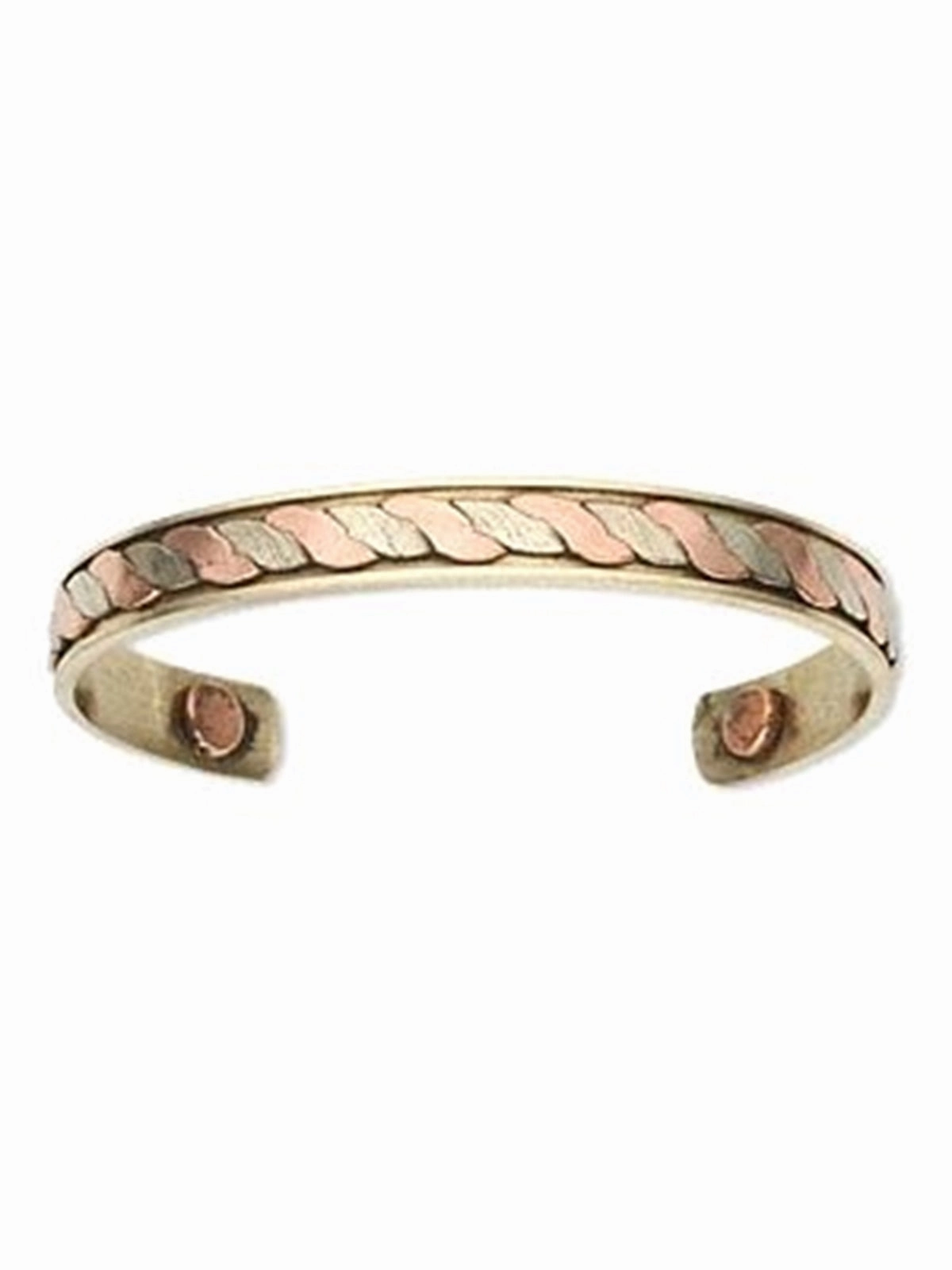 AzureBella Jewelry Therapy Magnetic Copper Cuff Bracelet with Two Tone Rope Design 10mm Wide Elusive Item