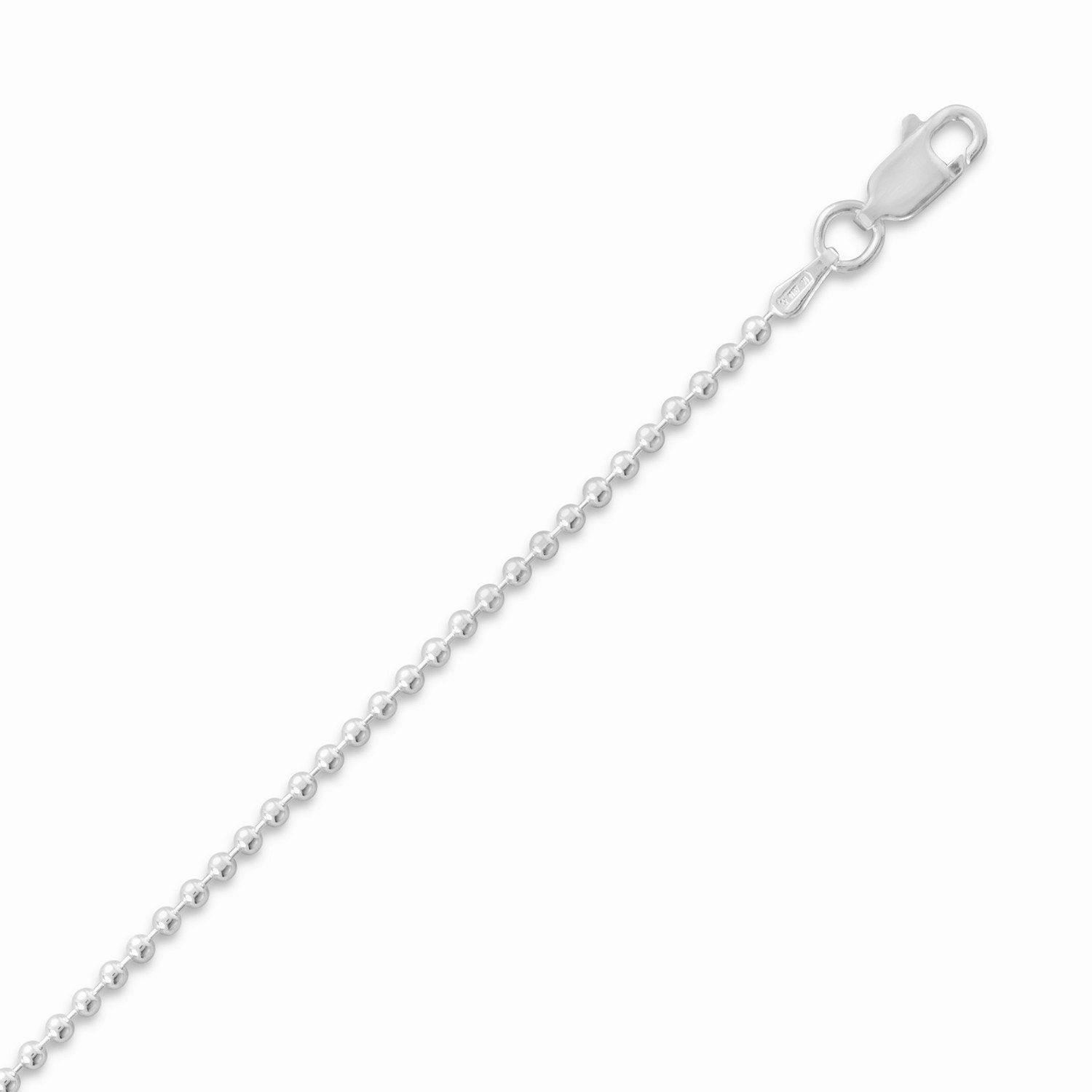 Best Friend Bead Pallini Ball Chain Necklace 1.8mm Sterling Silver