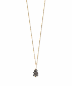 14k Yellow Gold Birthstone Necklace with Diamond - April Displaying Piece Smart feature