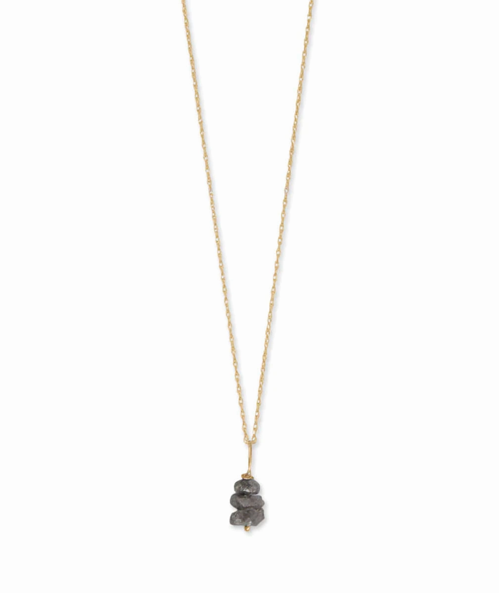 14k Yellow Gold Birthstone Necklace with Diamond - April Displaying Piece Smart feature