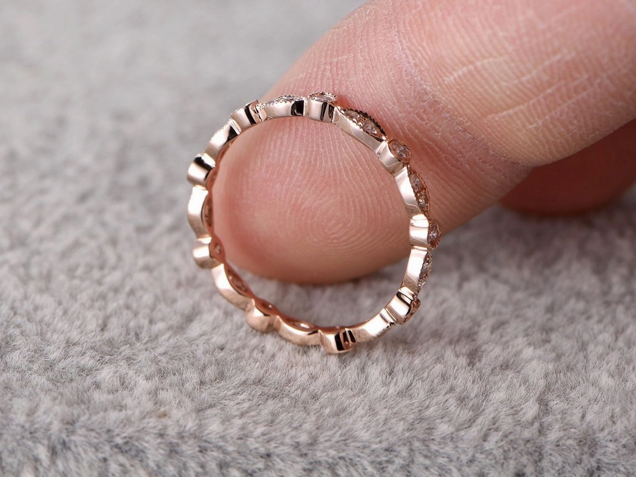 Elegant Present Contemporary Decoration Bestselling Eternity Art Deco 0.50 Carat Wedding Ring Band