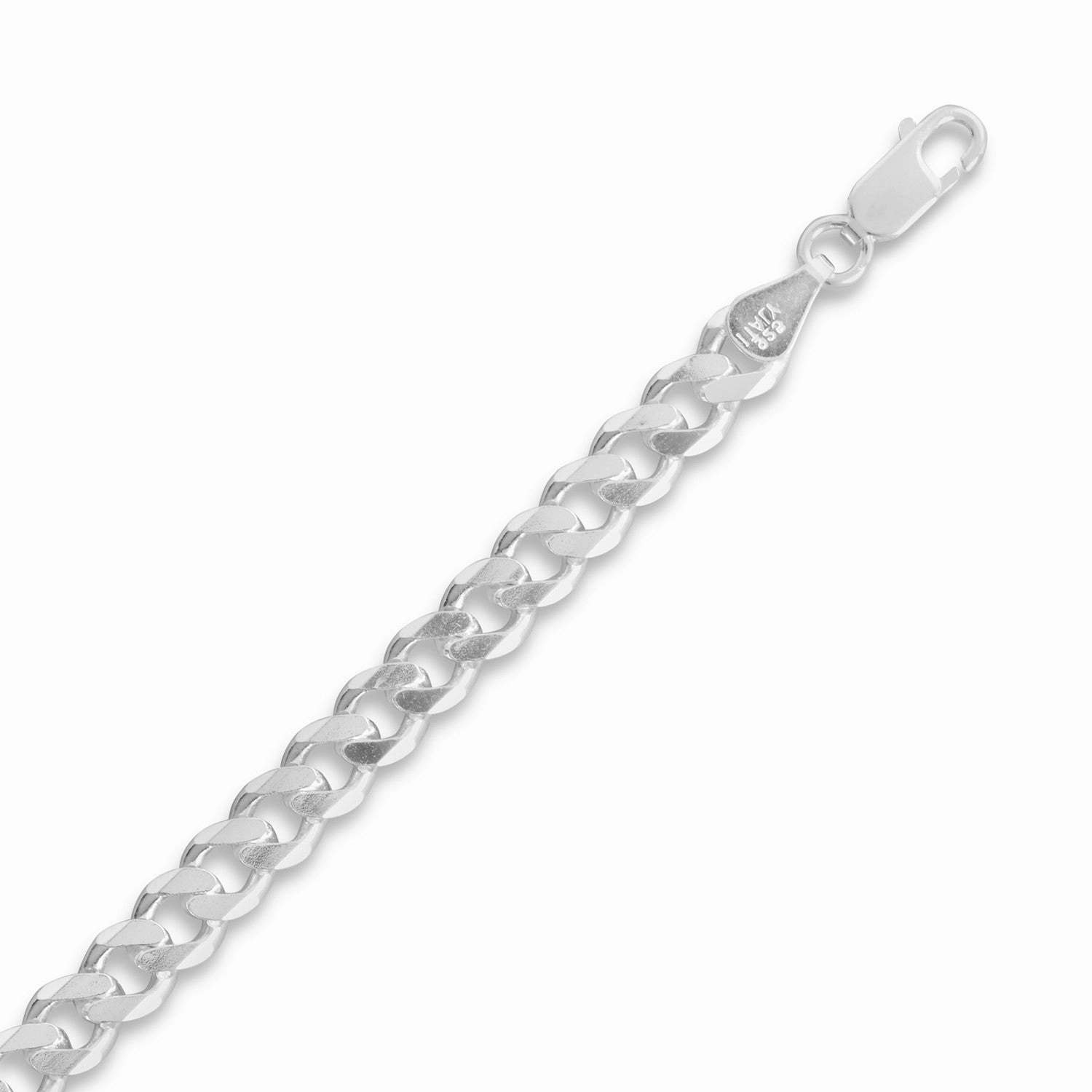 Beveled Curb Chain Necklace 5mm 150 Sterling Silver Modern Accessory