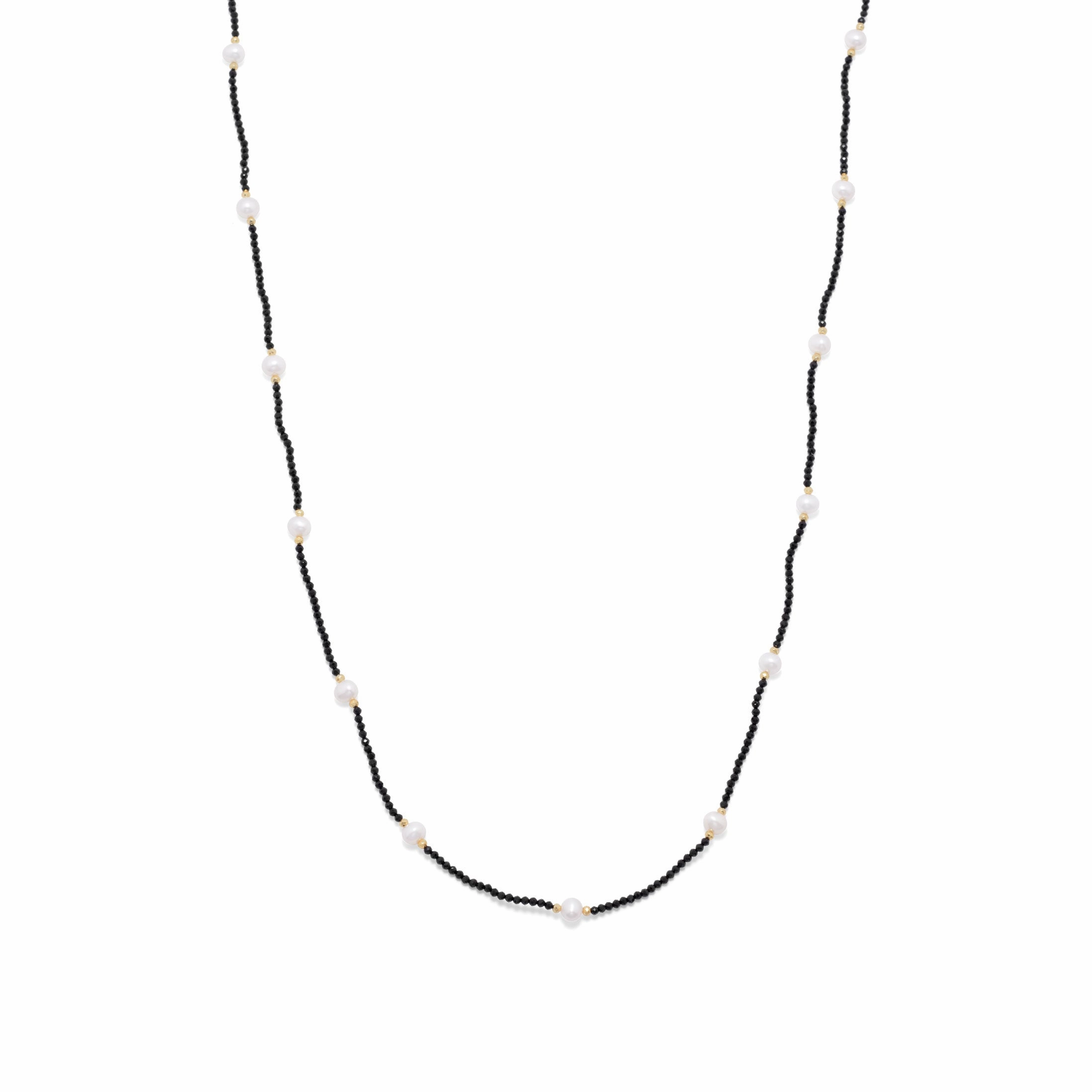 Protective Adornment Gorgeous Adornment Black Spinel and Cultured Freshwater Pearl Necklace Endless Design