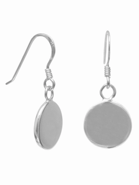 Small Round Engravable Earrings Polished Sterling Silver Refined Feature Gorgeous Creation