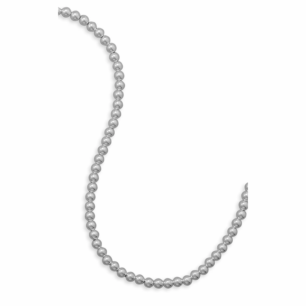 Sterling Silver Bead Necklace 6mm Width Made in the USA high-end design Double Strand Jewelry