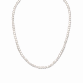 White Cultured Freshwater Pearl Choker Necklace Sterling Silver Superb Piece Active Lifestyle