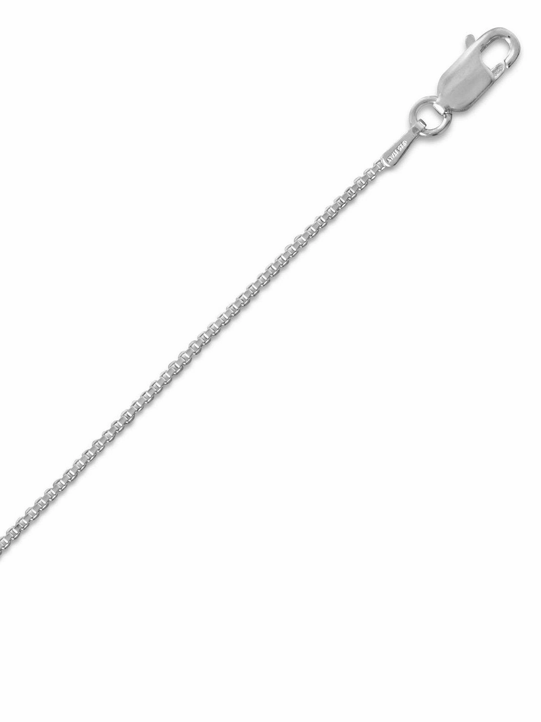 Embellishing Piece Exclusive Jewelry Box Chain 1mm Wide Rhodium Over Sterling Silver Necklace