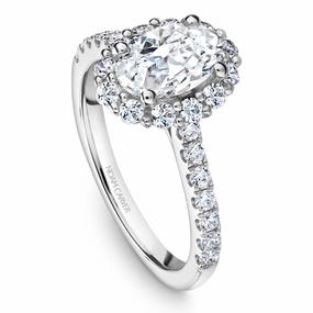 Noam Carver Oval Halo Diamond Engagement Ring Setting in White Gold Precious Gifts Distinct Form