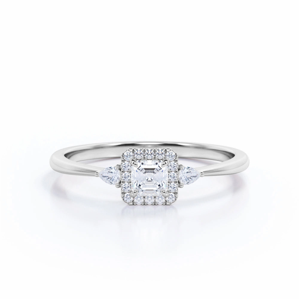 0.50 Ct Princess Cut Diamond Trilogy Engagement Ring Fashion Pick